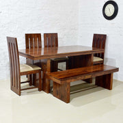 Glories Wooden Dining Table with Chair 6 Seater