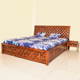 Niwarpati Solid Sheesham Wood Ply-Mix Box Bed