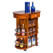 Solid Sheesham Wood Bar Trolley
