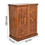 Diamond Design Solid Sheesham Wood Home Bar Cabinet