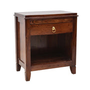 Trya Solid Sheesham Wood Bedside Table with Drawer