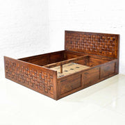 Niwar Patti Solid Sheesham Wood Storage Bed
