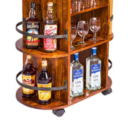 Solid Sheesham Wood Bar Trolley