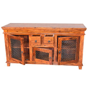 Solid Wood Jali Sideboard Cabinet