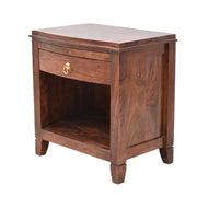 Trya Solid Sheesham Wood Bedside Table with Drawer