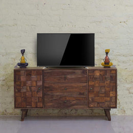 Eris Solid Sheesham Wood TV Console