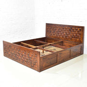 Niwar Patti Solid Sheesham Wood Storage Bed