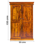 Tall Solid Sheesham Wood Bar Cabinet