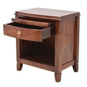 Trya Solid Sheesham Wood Bedside Table with Drawer