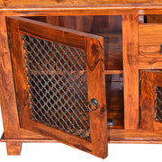 Solid Wood Jali Sideboard Cabinet