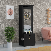 black sheesham dressing table with mirror and stool
wooden dressing table with storage drawers black finish
compact vanity table with stool India
modern black dressing unit with shelves
dressing table with mirror and seating stool
