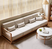 Zokai L Shape Solid Wood Sofa Set Premium Pine Finish
