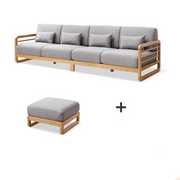 Zokai L Shape Solid Wood Sofa Set Premium Pine Finish