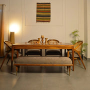 Virasat Solid Sheesham Wood 6 Seater Dining Table Set