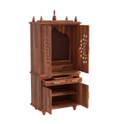 Solid Sheesham Wood Temple with 2 Drawers and 2 Door