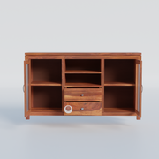 Sheesham Wood Sideboard Cabinet with Glass Design | Modern Storage Unit