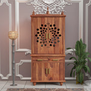 Solid Sheesham Wood Temple with 2 Drawers and 2 Door