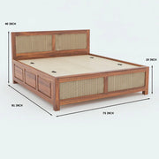 Orion Sheesham Wood King Bed Honey Finish