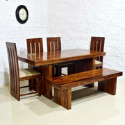 Glories Wooden Dining Table with Chair 6 Seater