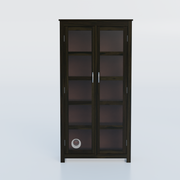 Rozwood Arts Sheesham Wood Display Cabinet with Glass Doors – 4 Shelf Storage Unit (Walnut)
