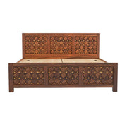 Elara Sheesham Wood King Bed Honey Oak Finish