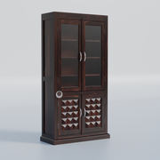Rozwood Arts Premium Sheesham Wood Storage Cabinet With Glass
