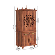 Solid Sheesham Wood Temple with 2 Drawers and 2 Door