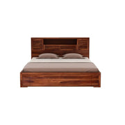 Sterling Sheesham Wood King Bed Honey Finish