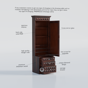 Rozwood Arts Sheesham Wood Dressing Cabinet with Mirror & Storage Drawers | Wooden Dressing Unit