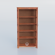 Rozwood Arts Sheesham Wood Display Cabinet with Glass Doors – 4 Shelf Storage Unit
