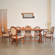 Contemporary Solid Sheesham Wood 6 Seater Dining Table Set
