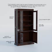Rozwood Arts Premium Sheesham Wood Storage Cabinet With Glass