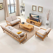 Sheesham Wooden Seater 3+2+1 Sofa Set with Center Table for Living Room