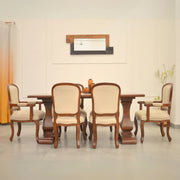 Parampara Solid Sheesham Wood 6 Seater Dining Table Set