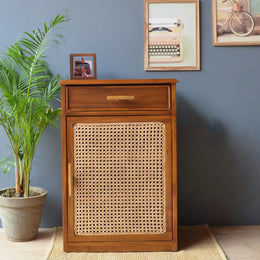 Brunelle Cane Solid Sheesham Wood Cabinet