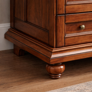 Sheesham Wood Wardrobe with Drawers | Honey Finish Wooden Almirah for Bedroom Storage