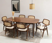 Chinchilla CrownCraft Solid Sheesham Wood 6-Seater Dining Set