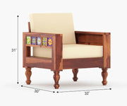 Nonii Solid Sheesham Wood Sofa Set