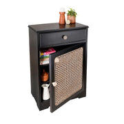 Orvessa Black Cane Solid Sheesham Wood Cabinet