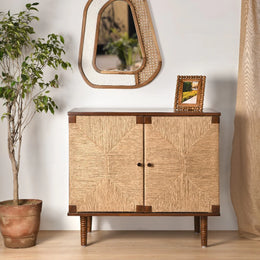 Rovira Weave Solid Sheesham Wood Cabinet