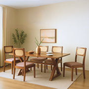 Classic Solid Sheesham Wood 6 Seater Dining Table Set