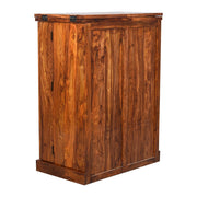 Niwar Patti Traditional Solid Sheesham Wood Home Bar Cabinet