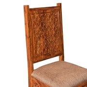 Solid Wood Brass Repousse 4 Seater Dining Table