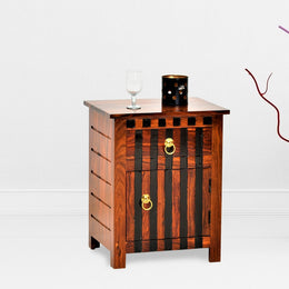 Carvel Solid Sheesham Wood Bedside Table