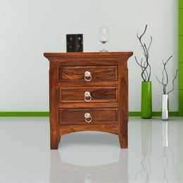 Crisco Solid Sheesham Wood Bedside Table