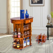 Solid Sheesham Wood Bar Trolley