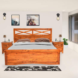 Krrish Classic Solid Sheesham Wood Bed (Non-Storage)