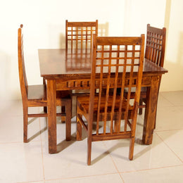 Cube Wooden Dining Table and Chair