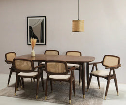 Chinchilla CrownCraft Solid Sheesham Wood 6-Seater Dining Set