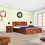 Neeson Classic Solid Sheesham Wood Storage Bed